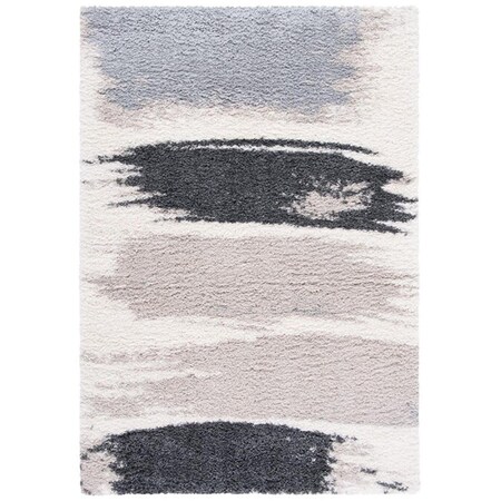 Safavieh 4 x 6 ft. Fontana Shag 898F Power Loomed Rectangle Area Rug; Grey & Ivory FNT898F-4